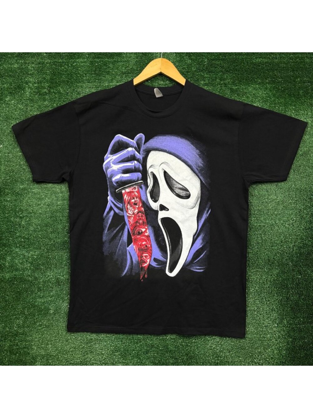Scream Ghostface Knife Collage T-Shirt Size Large